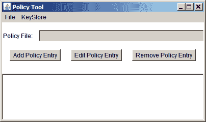 一个空白的 Policy Tool 窗口