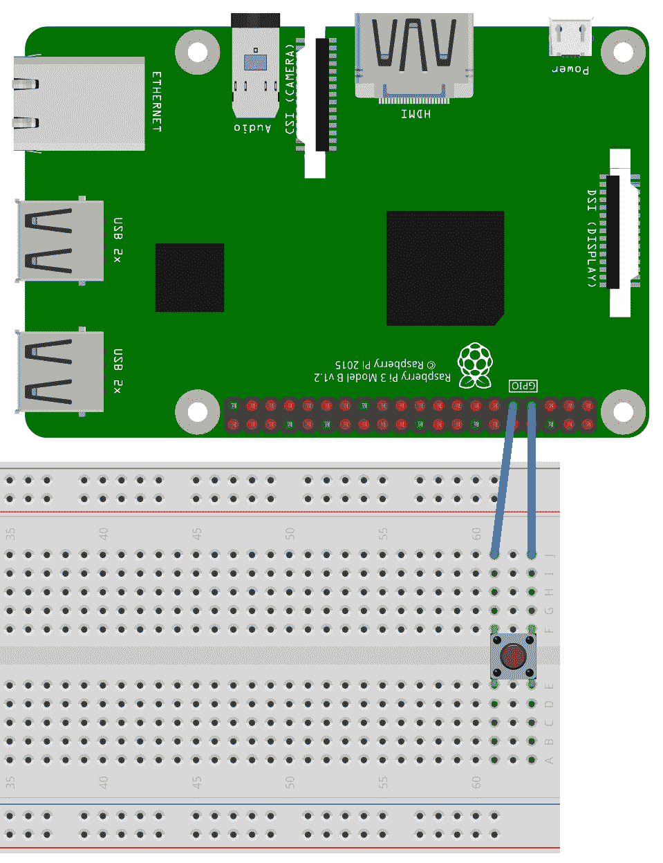 Figure 3.21 – A diagram for interfacing a push button 