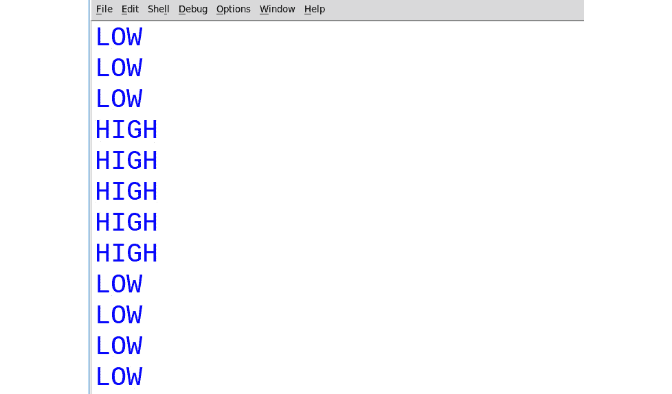 Figure 3.24 – The output of the second push button program 