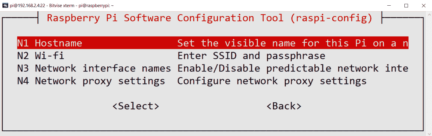 Figure 13.7 – The network options 