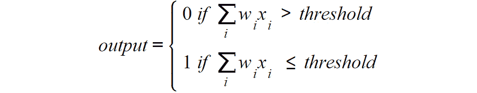 Figure 2.2: Equation for the output of perceptrons 