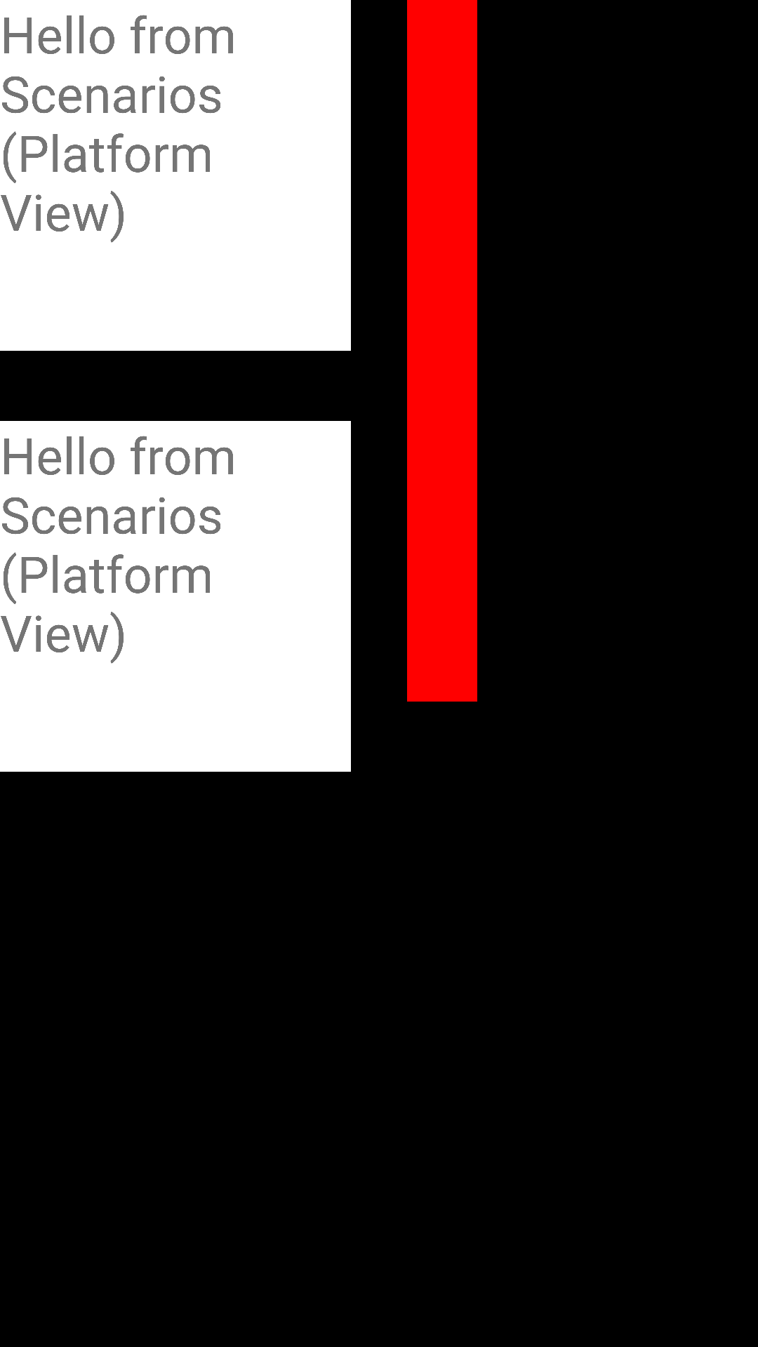 testing/scenario_app/android/reports/screenshots/dev.flutter.scenariosui.PlatformTextureUiTests__testPlatformViewMultipleWithoutOverlays.png