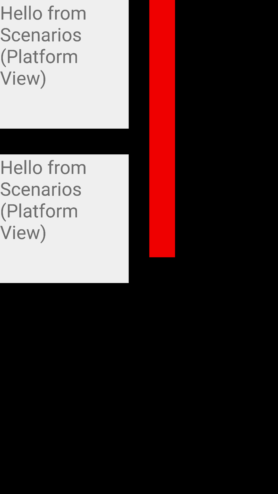 testing/scenario_app/android/reports/screenshots/dev.flutter.scenariosui.PlatformViewUiTests__testPlatformViewMultipleWithoutOverlays.png