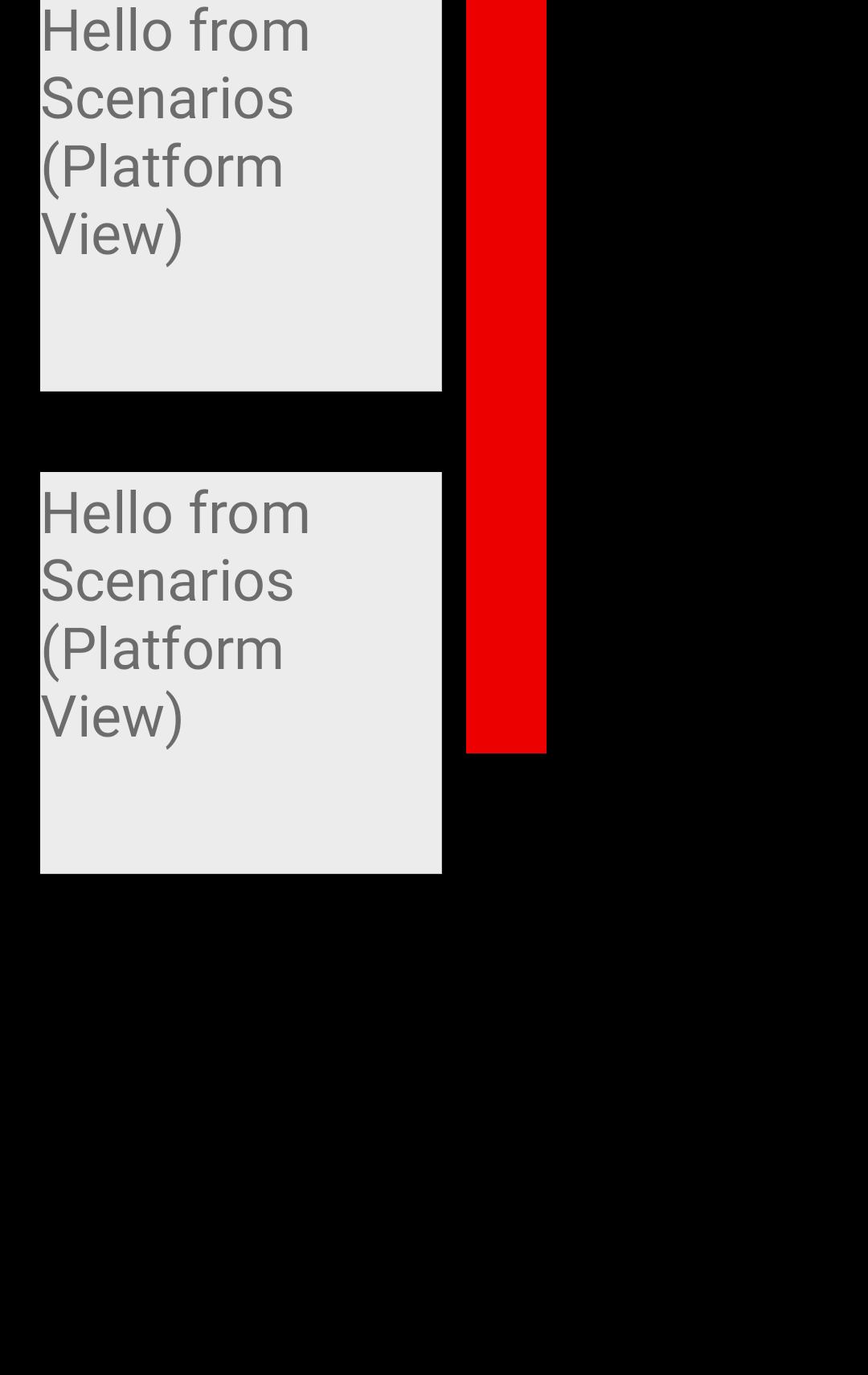 testing/scenario_app/android/reports/screenshots/dev.flutter.scenariosui.PlatformViewUiTests__testPlatformViewMultipleWithoutOverlays.png